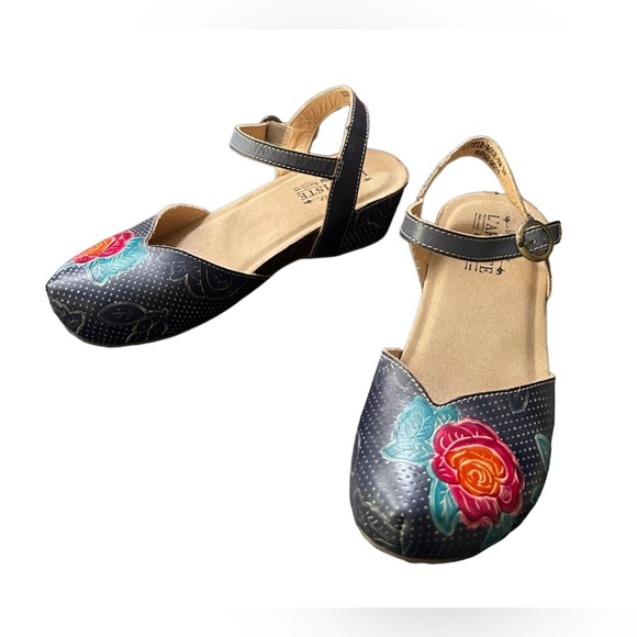 💙 NWOT! L’ARTISTE BY SPRING STEP IN “LIZZIE-ROSE” HAND PAINTED MARY JANE! - Picture 6 of 16